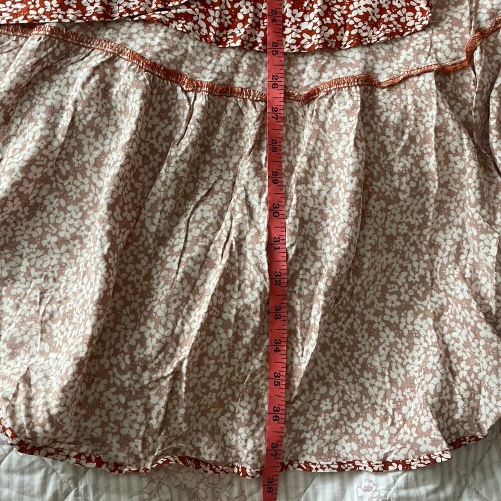 Lulu’s Summer Romance Rust Brown Floral Print Two-Piece Midi Dress Small Boho - Picture 10 of 13